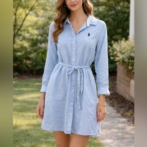 U.S. Polo Assn. Light Blue Long Sleeve Dress